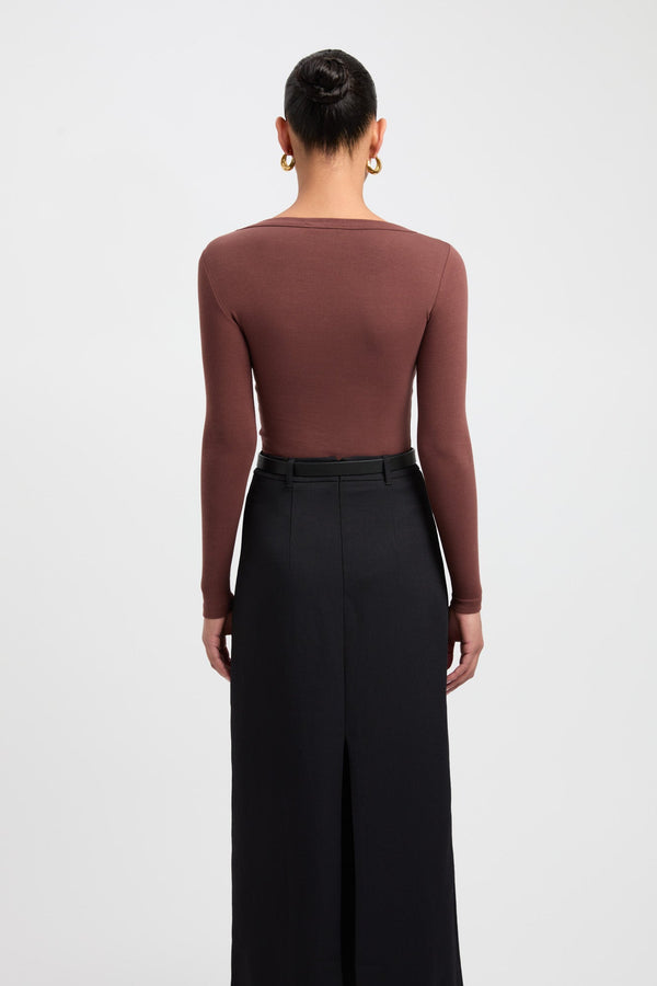 Kookai Victoria Top Brown Stone