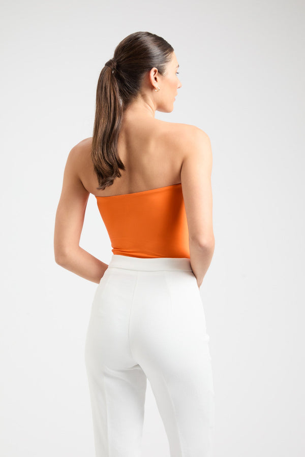 Kookai Vita Strapless Top Citrus Orange
