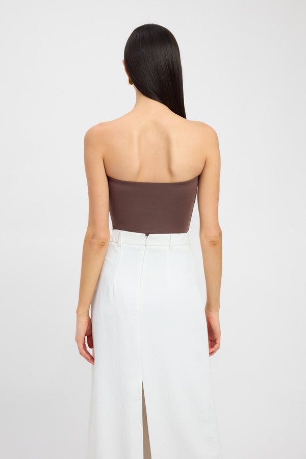 Kookai Vita Strapless Top Dark Chocolate