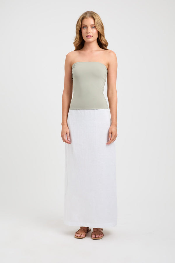 kookai Vita Strapless Top Olive Smoke