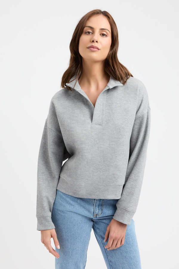 kookai Vivien Bind Sweater Light Grey Marle