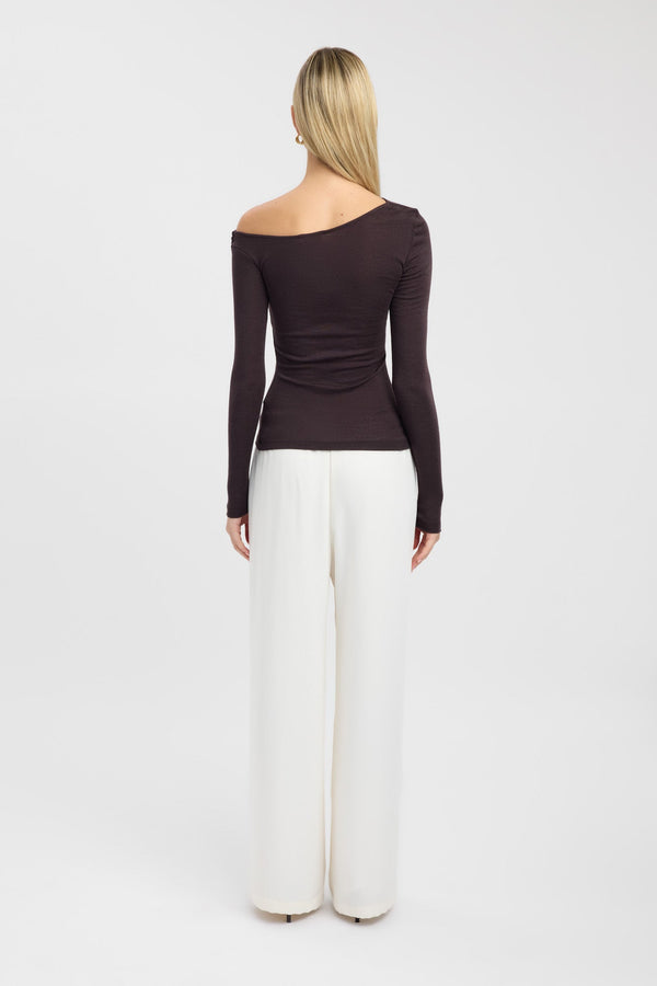 Kookai Whistler Wool Top Espresso Marle