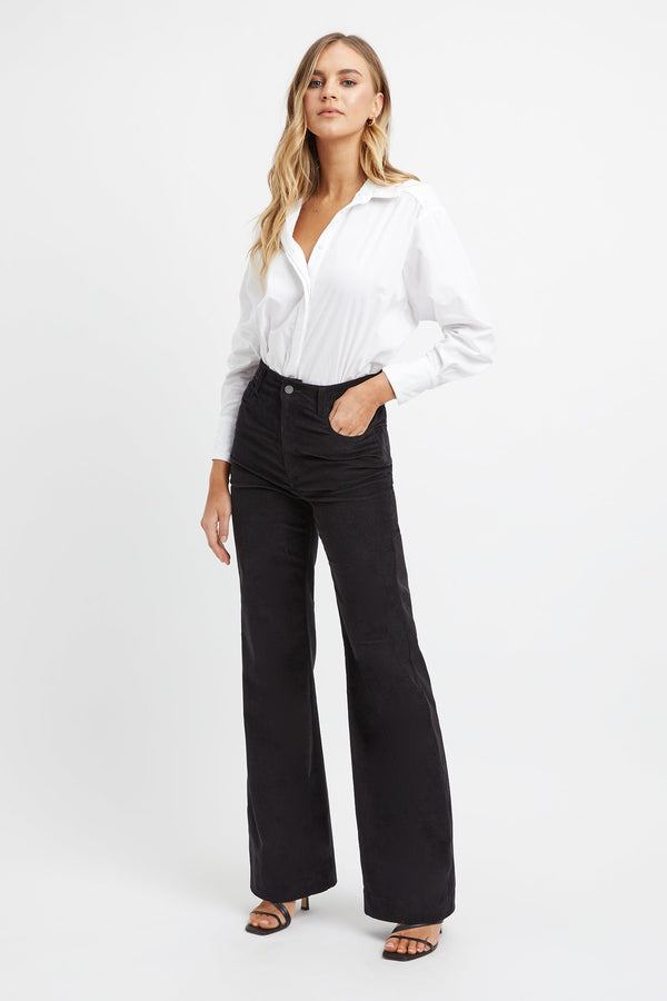 kookai Wide Leg Cord Pant Black