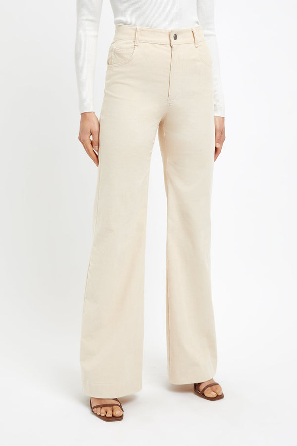 Kookai Wide Leg Cord Pant Macadamia