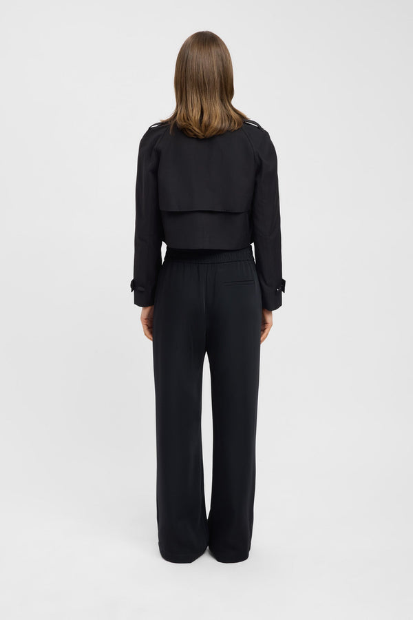 Kookai Willa Cropped Trench Black