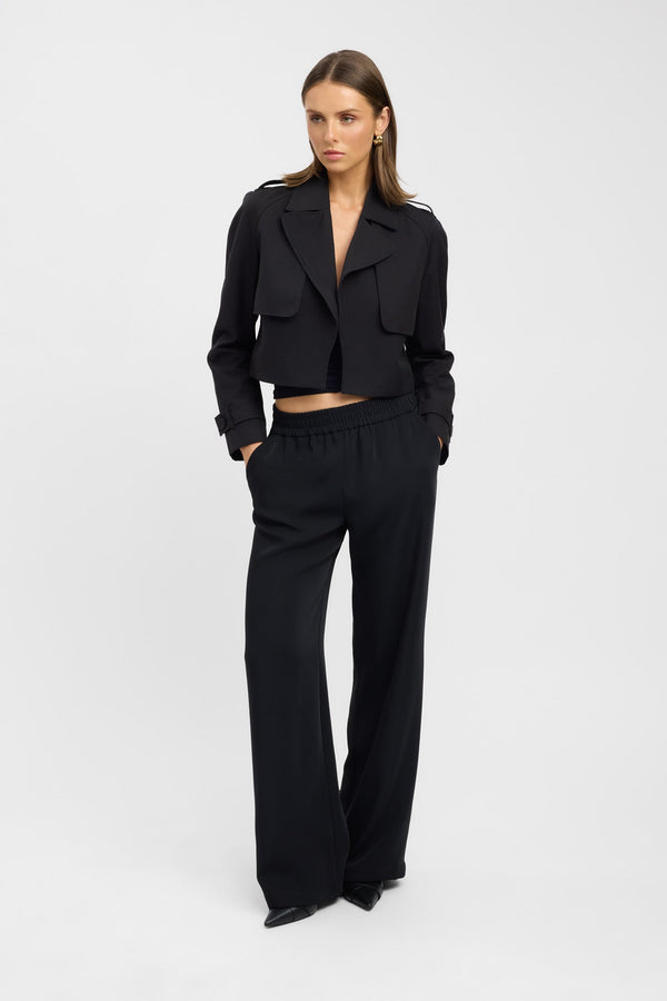 Kookai Willa Cropped Trench Black