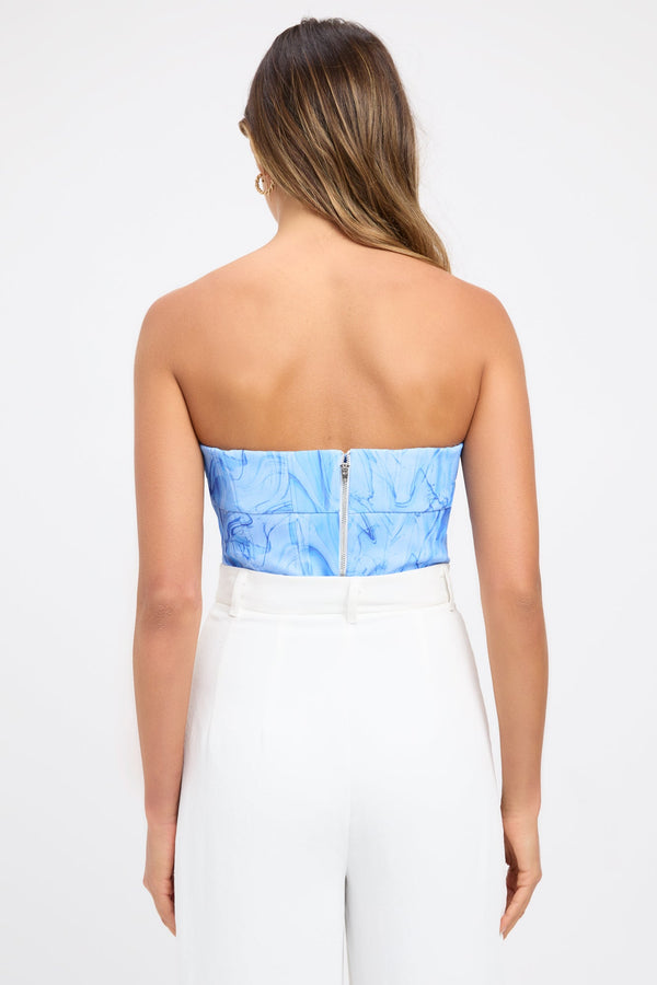 Kookai Willow Strapless Top Blue