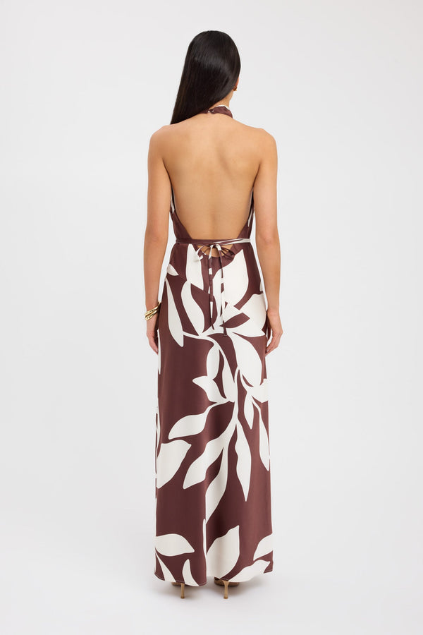 Kookai Wynnie High Cowl Maxi Dress Tiramisu