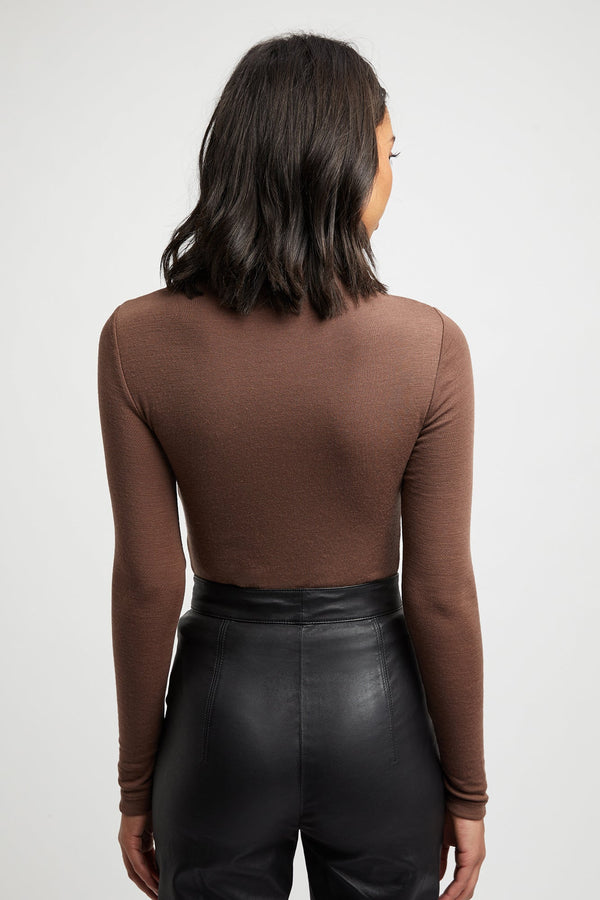 Kookai Yasmin Long Sleeve Top Brunette