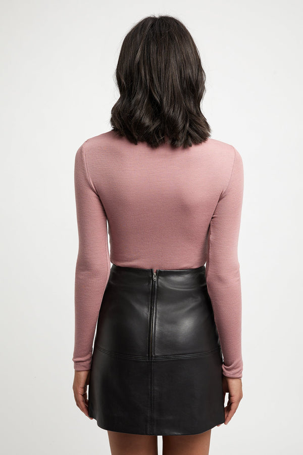 Kookai Yasmin Long Sleeve Top Dark Mauve