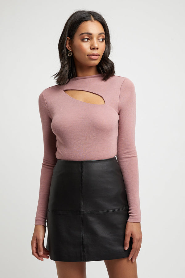 kookai Yasmin Long Sleeve Top Dark Mauve