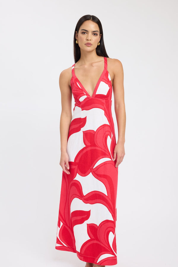 Kookai Zani Maxi Dress Red/White