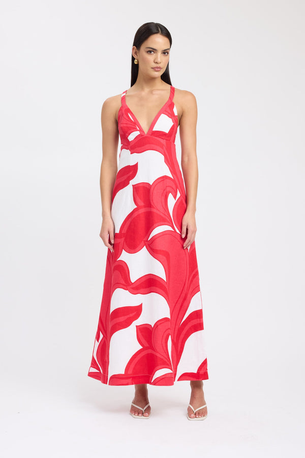 kookai Zani Maxi Dress Red/White