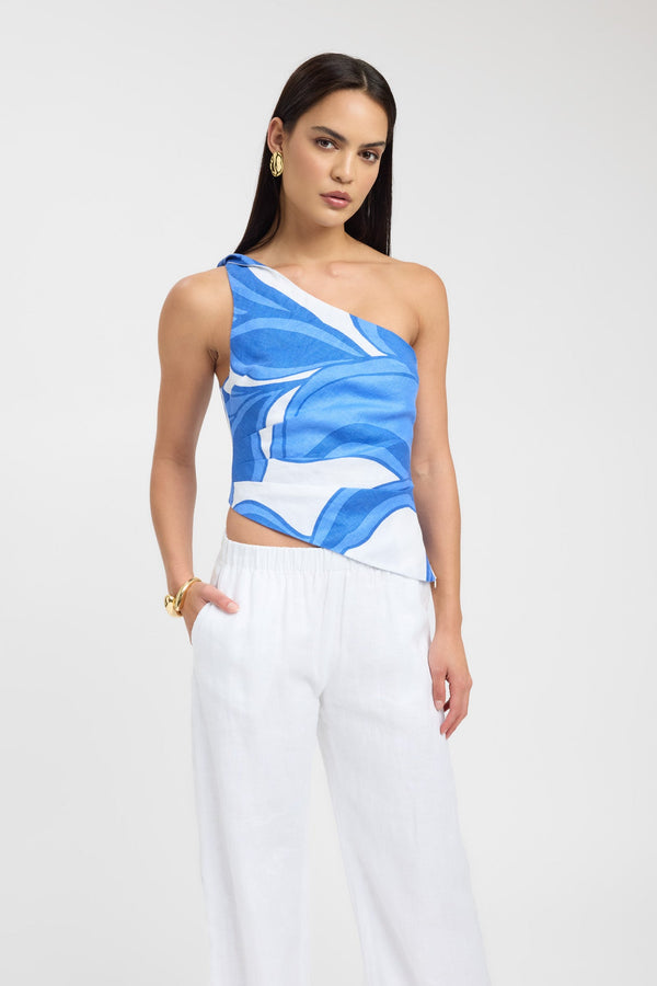 Kookai Zani Twist Top Blue/White