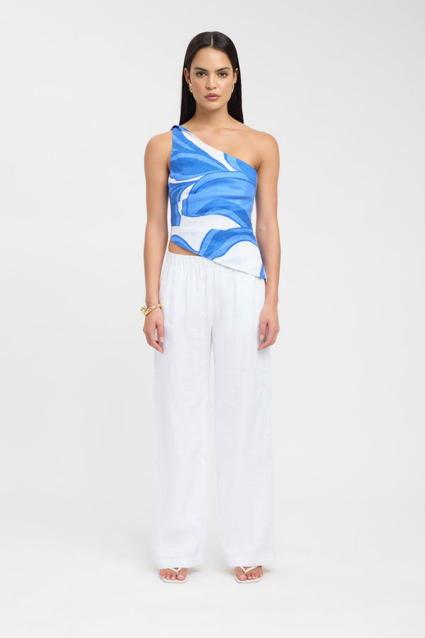 kookai Zani Twist Top Blue/White