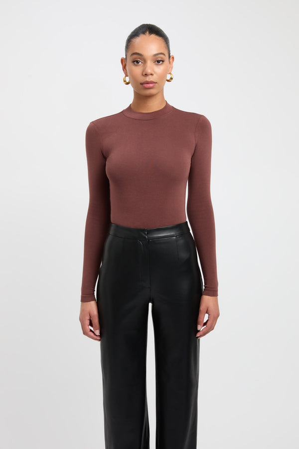 Kookai Zara Bodysuit Brown Stone