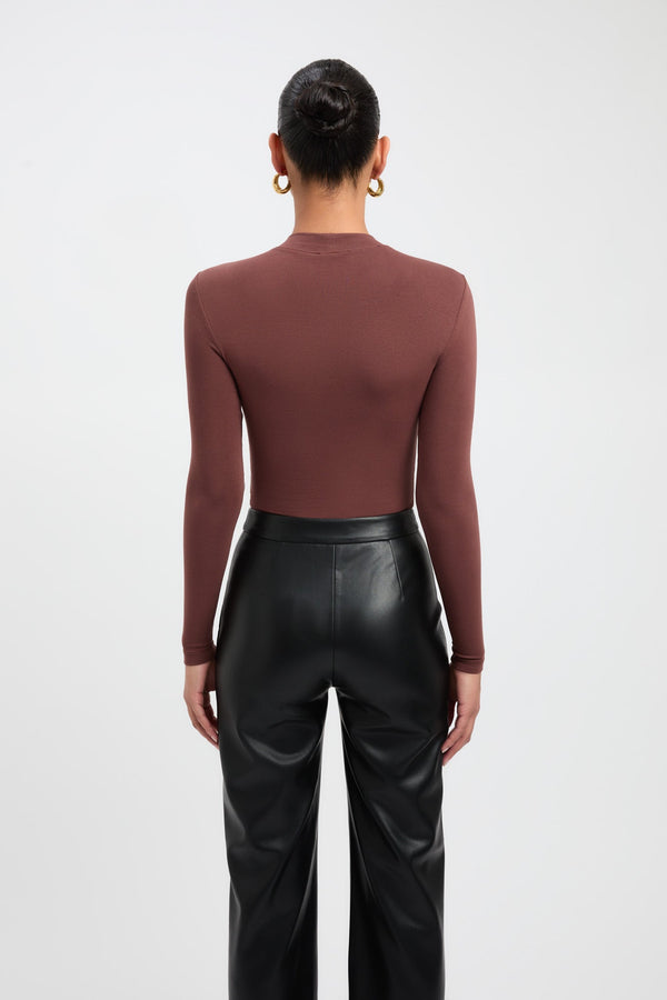 Kookai Zara Bodysuit Brown Stone