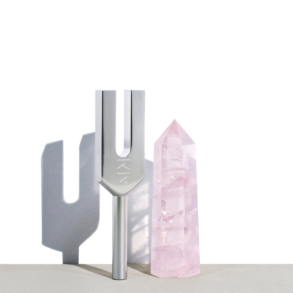 kora organics Tuning Fork & Rose Quartz Crystal