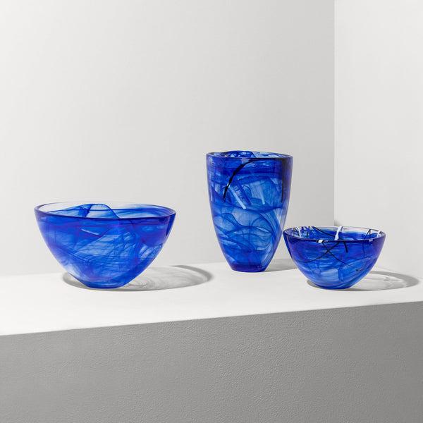 Kosta Boda Contrast Blue Bowl Medium