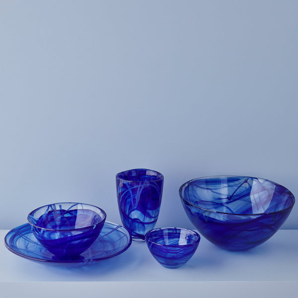 Kosta Boda Contrast Bowl Blue/Blue Large