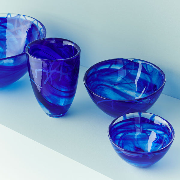 Kosta Boda Contrast Bowl Blue/Blue Large