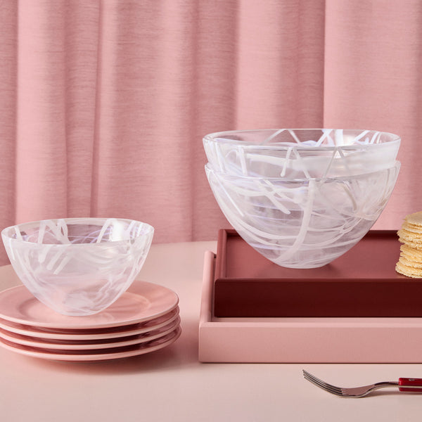 Kosta Boda Contrast Bowl White/White Medium