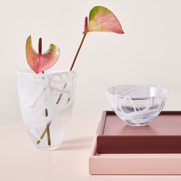 Kosta Boda Contrast Bowl White/White Small