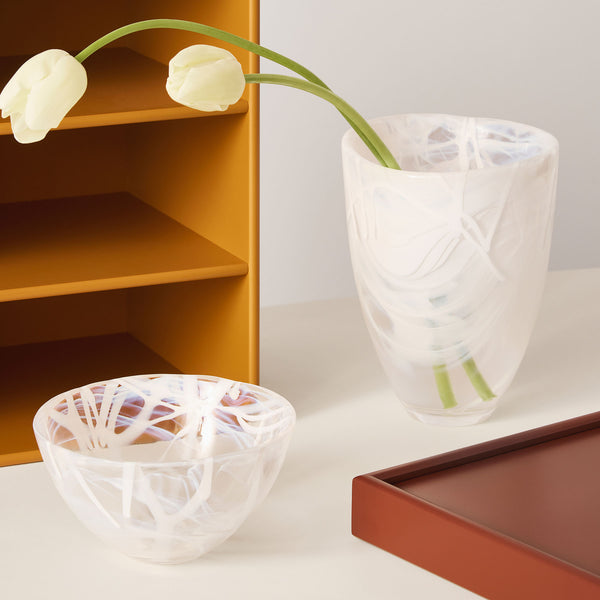 Kosta Boda Contrast Bowl White/White Small