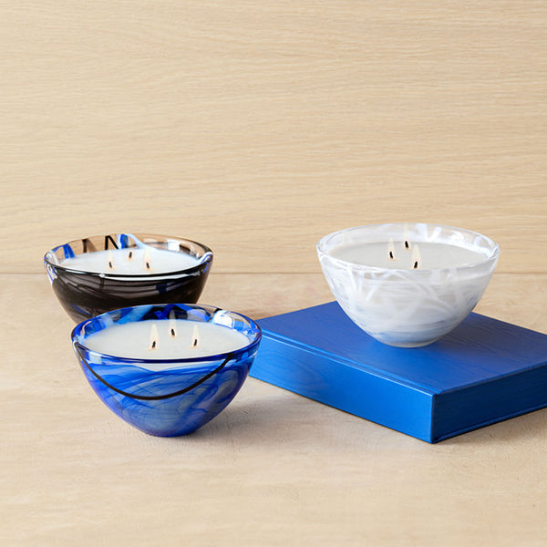 Kosta Boda Contrast White Candle - Woodland Vanilla