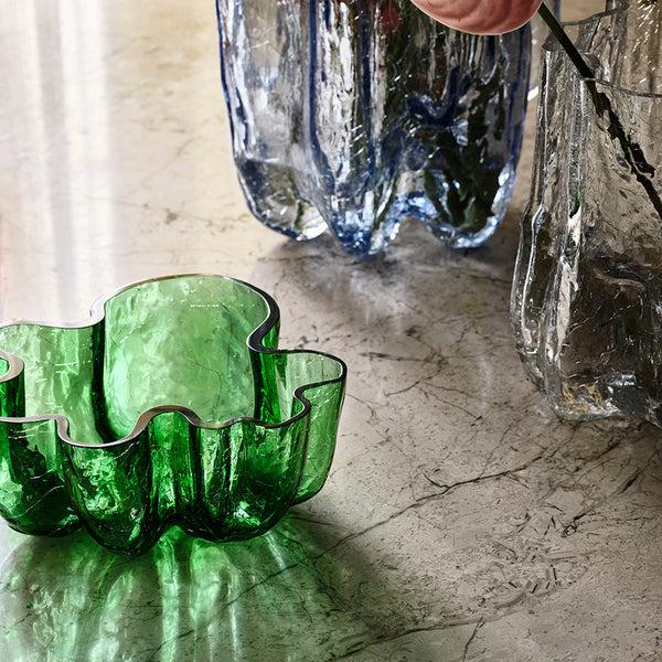 Kosta Boda Crackle Green Bowl