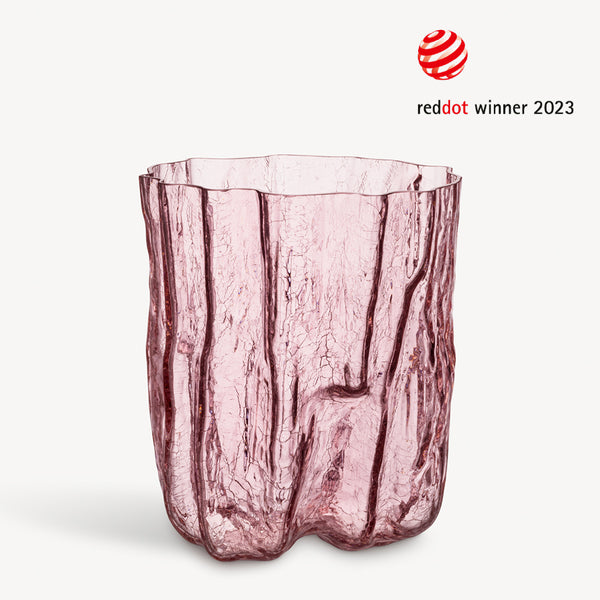 kosta boda Crackle Pink Vase Tall