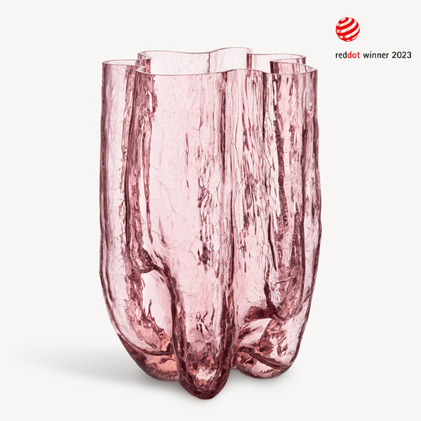 kosta boda Crackle Pink Vase XL