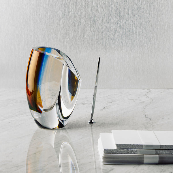 Kosta Boda Mirage Blue/Amber Vase Large