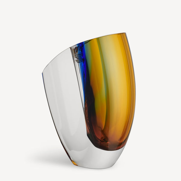 Kosta Boda Mirage Blue/Amber Vase Large