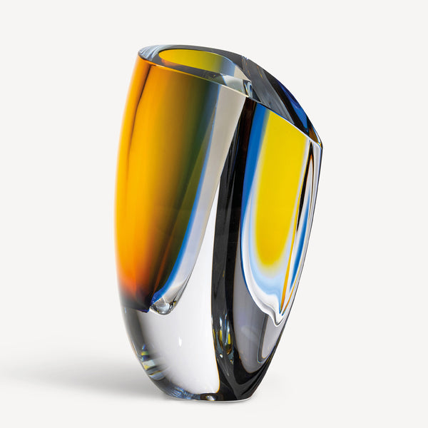 kosta boda Mirage Blue/Amber Vase XL