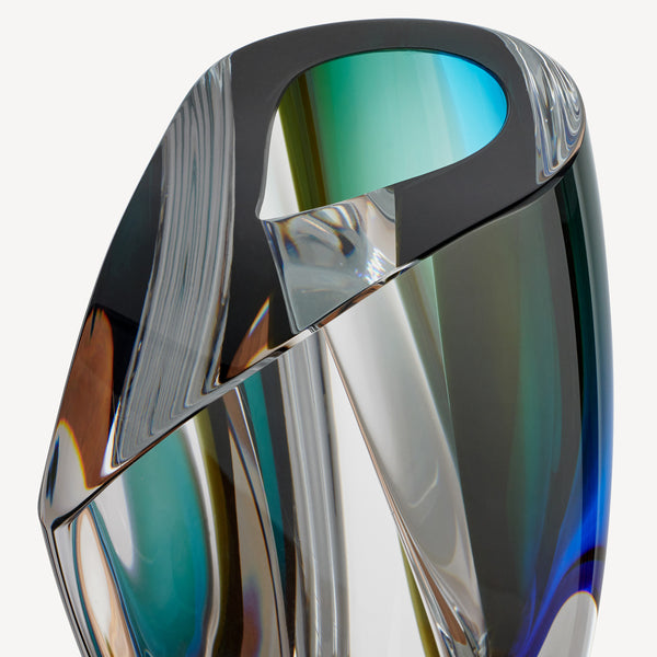 Kosta Boda Mirage Forest Green/Blue Vase Large