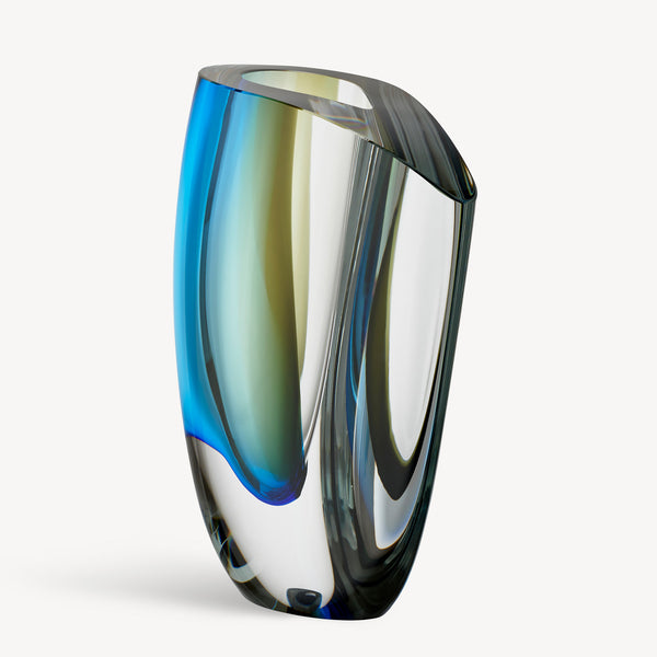 kosta boda Mirage Forest Green/Blue Vase XL