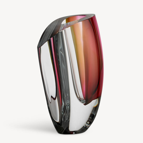 Kosta Boda Mirage Gray/Red Vase XL