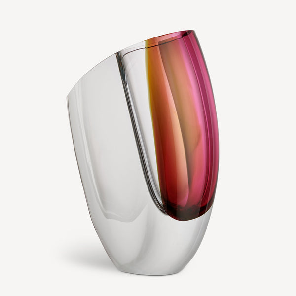 Kosta Boda Mirage Gray/Red Vase XL