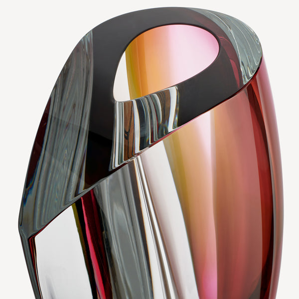Kosta Boda Mirage Gray/Red Vase XL