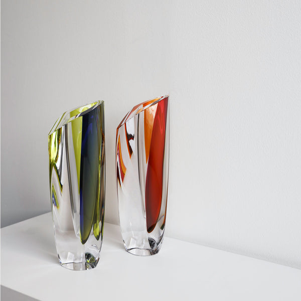 Kosta Boda Saraband Red/Amber Vase