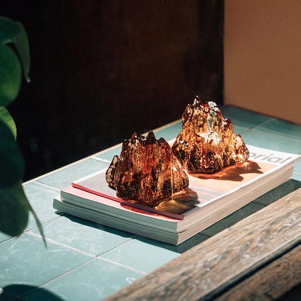 Kosta Boda The Rock Votive Bronze