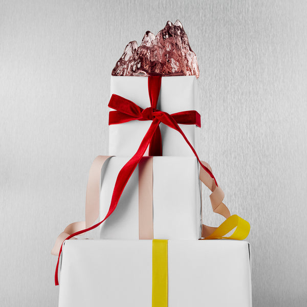 Kosta Boda The Rock Votive Pink