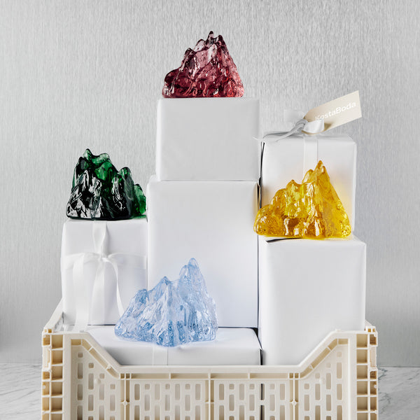 Kosta Boda The Rock Votive Pink