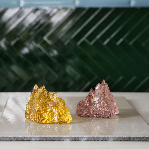 Kosta Boda The Rock Votive Yellow