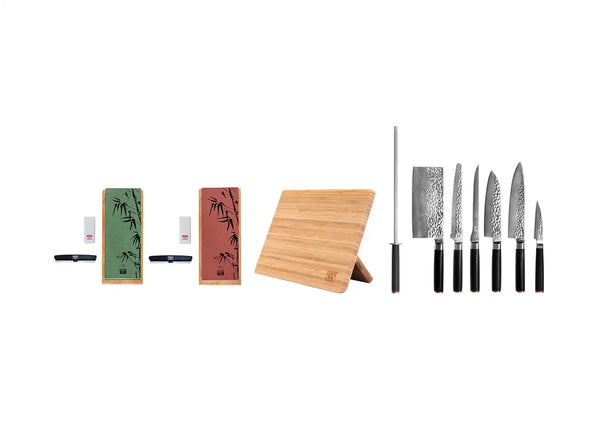 kotai Complete Professional 10-Piece Knife Set - Pakka Damascus Collection