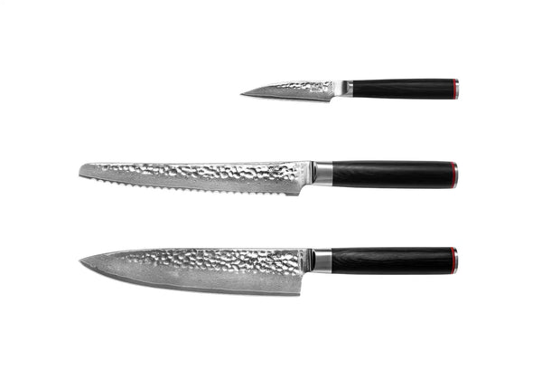 kotai Essential 3-Piece Knife Set - Pakka Damascus Collection