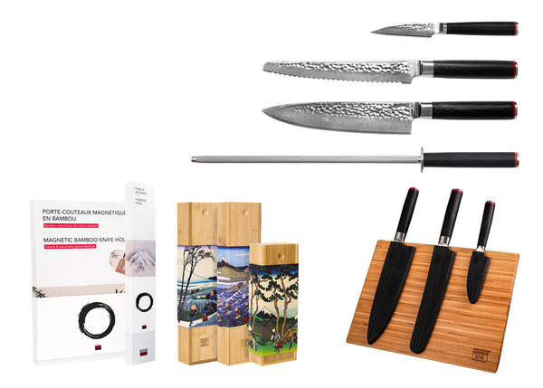 kotai Essential 5-Piece Knife Set - Pakka Damascus Collection