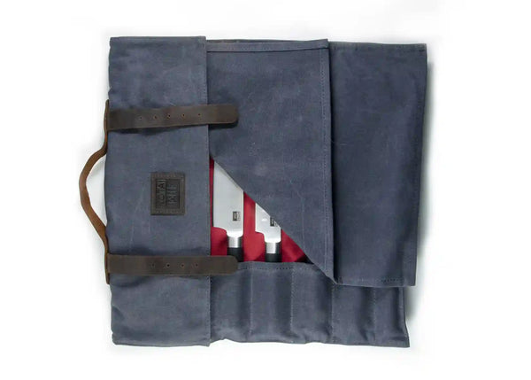 Kotai Chef Knife Roll-up Bag - Leather & Canvas