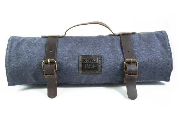 kotai Chef Knife Roll-up Bag - Leather & Canvas